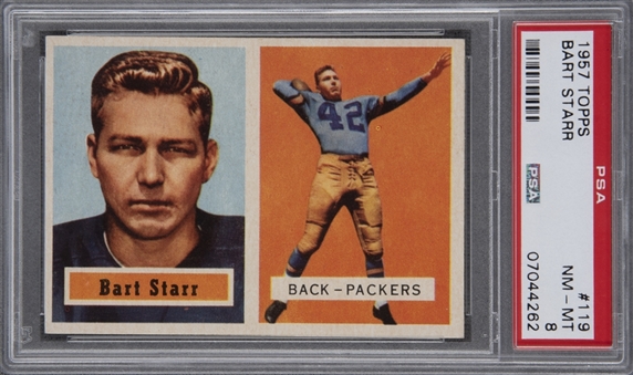1957 Topps #119 Bart Starr Rookie Card – PSA NM-MT 8